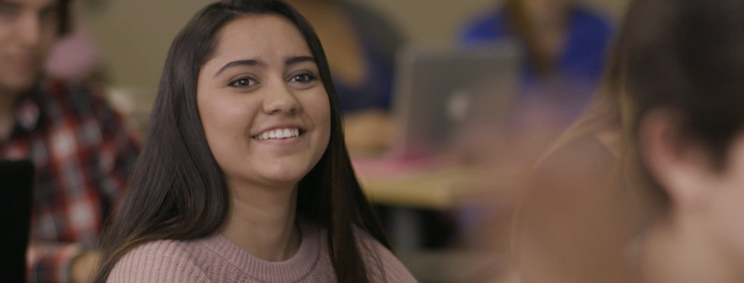 Student in classroom