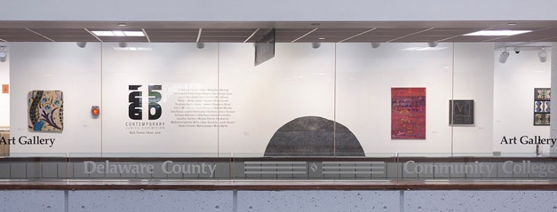 view of the art gallery from the academic building atrium.