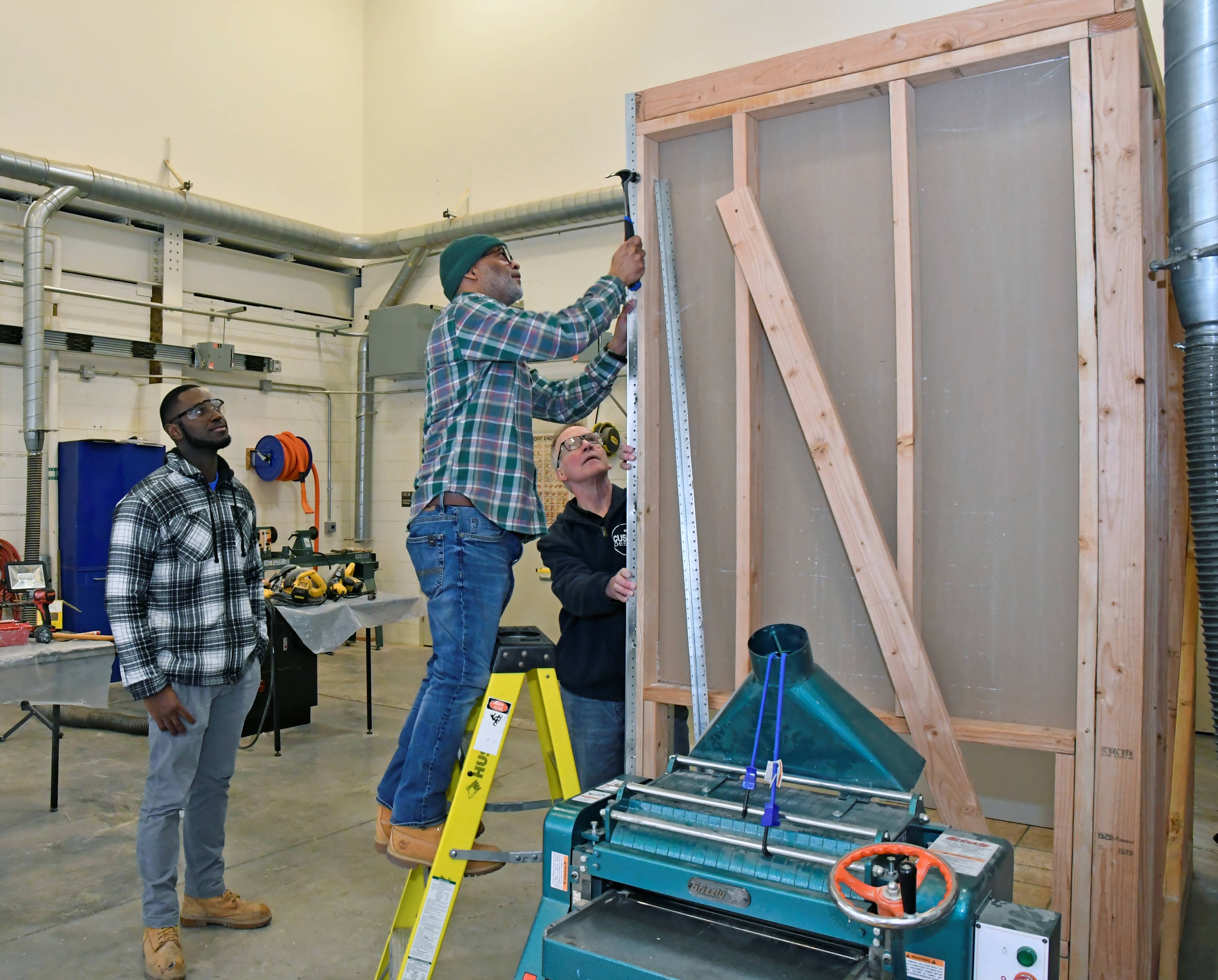 CTEP Students in carpentry class