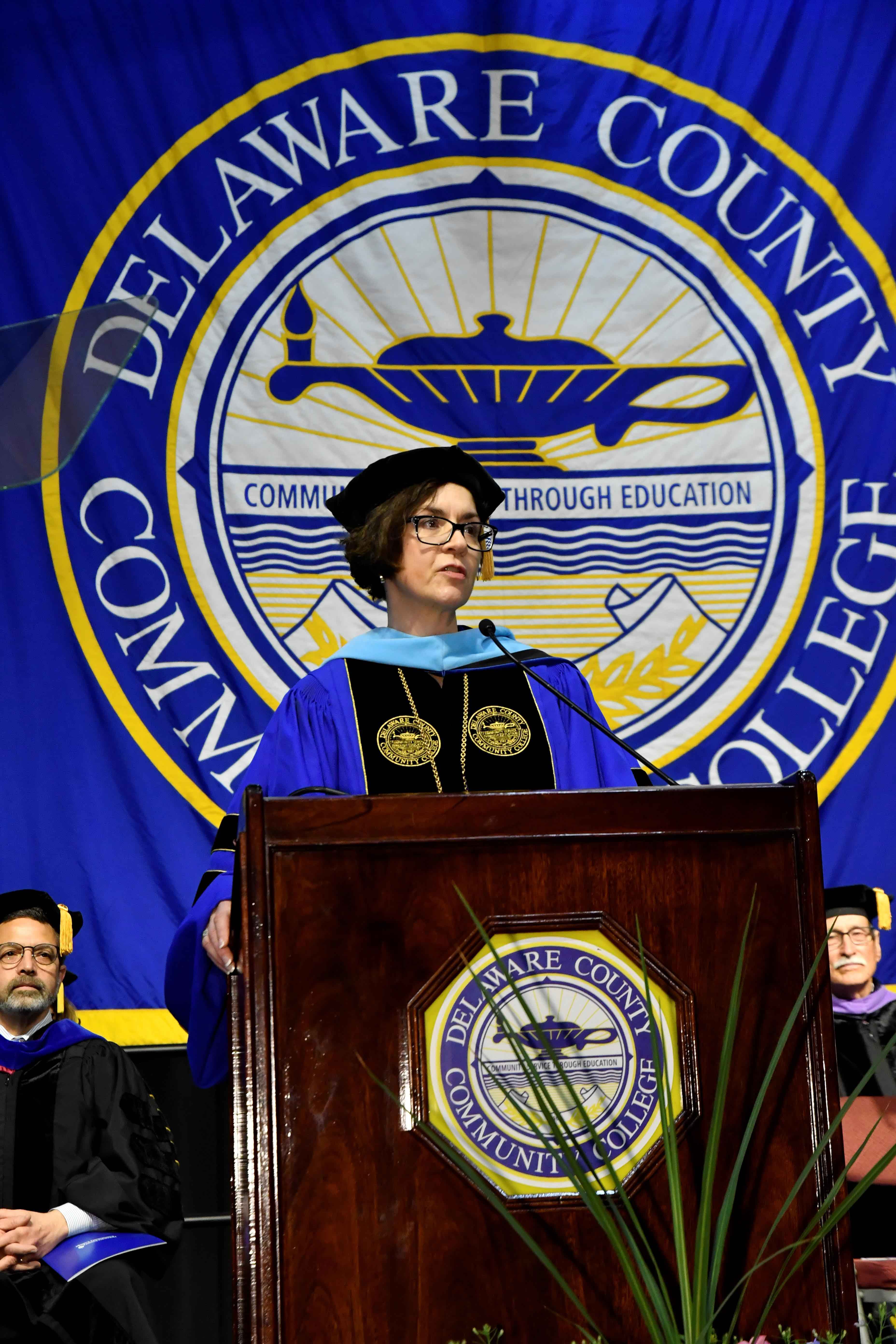 Dr. Cronin speaking at 2024 Commencement