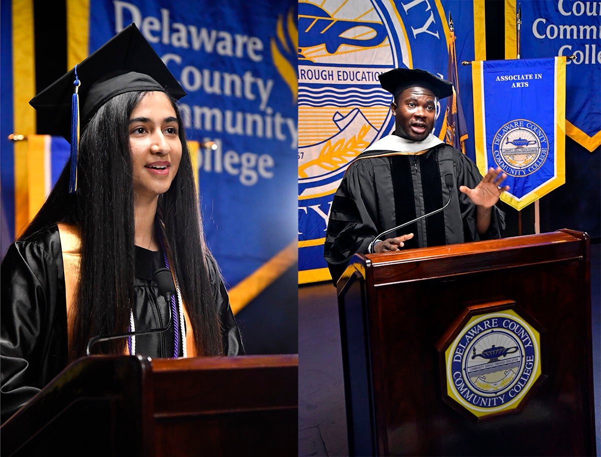 Photo of Commencement Speakers at podium