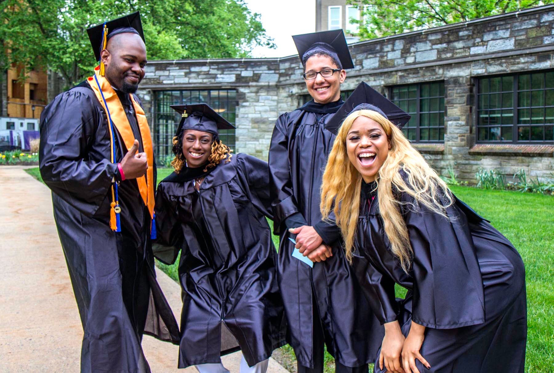 Students in there cap and gowns