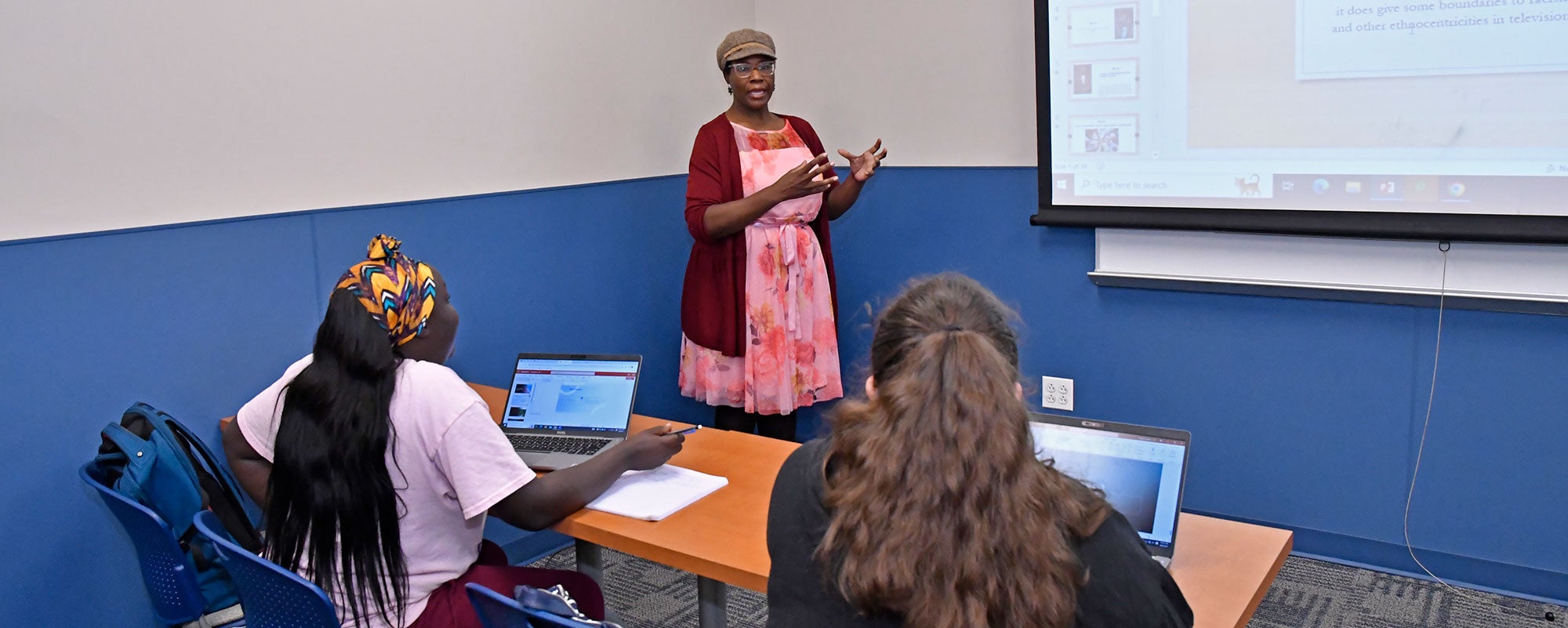 Professor with Summer Bridge program students