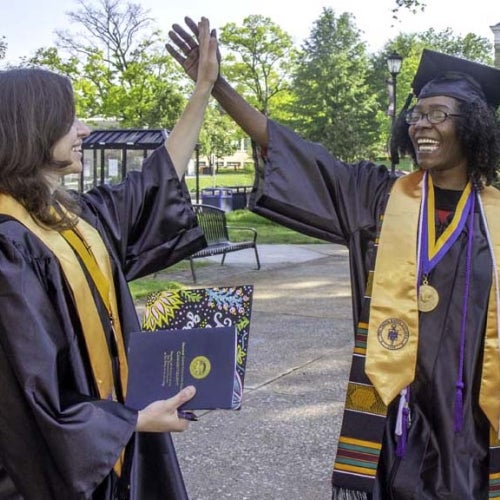 Grads celebrating