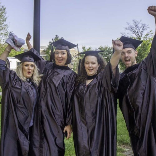 Grads posing for group photo