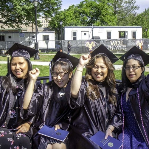Grads posing for group photo