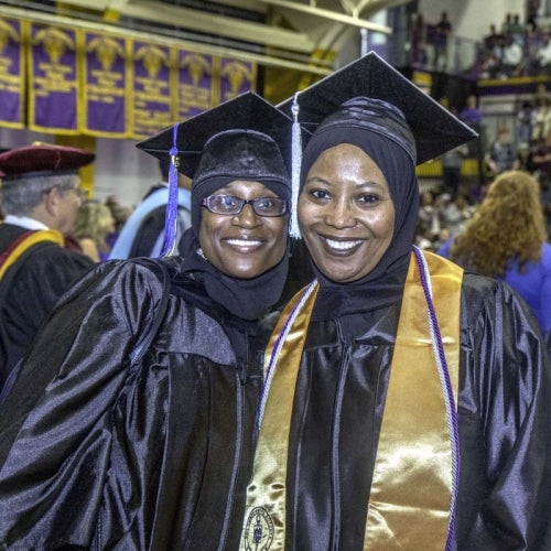 Grads during ceremony