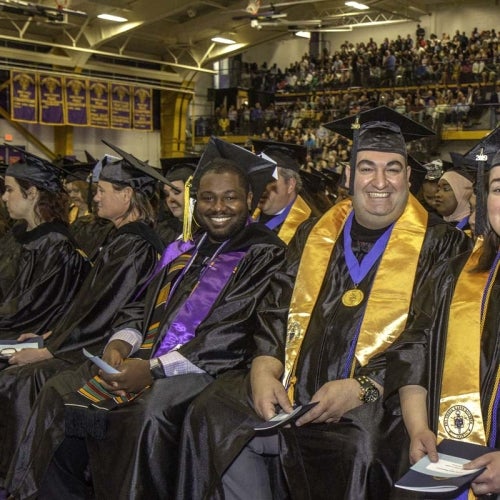 Grads during ceremony