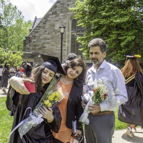 Family photo at graduation