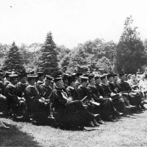 Old photo of the both the college and students
