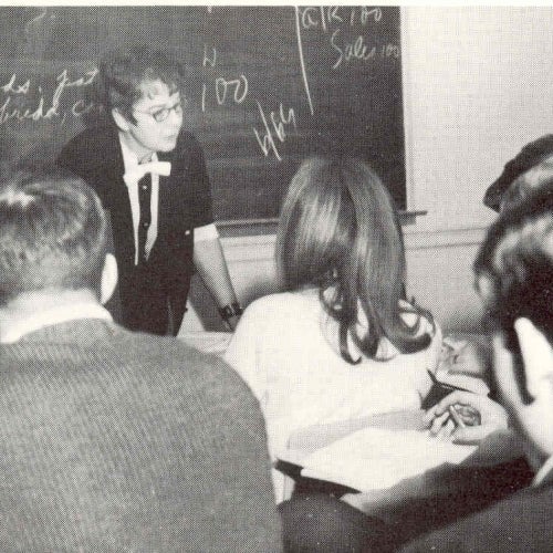 Old photo of the both the college and students