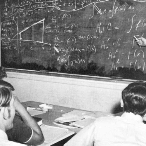 Old photo of the both the college and students
