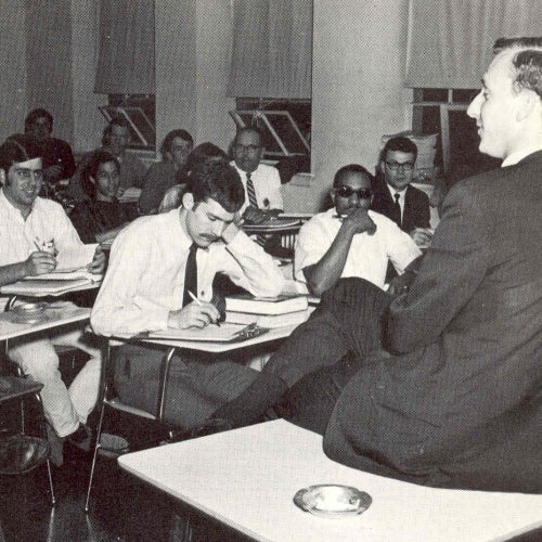 Old photo of the both the college and students