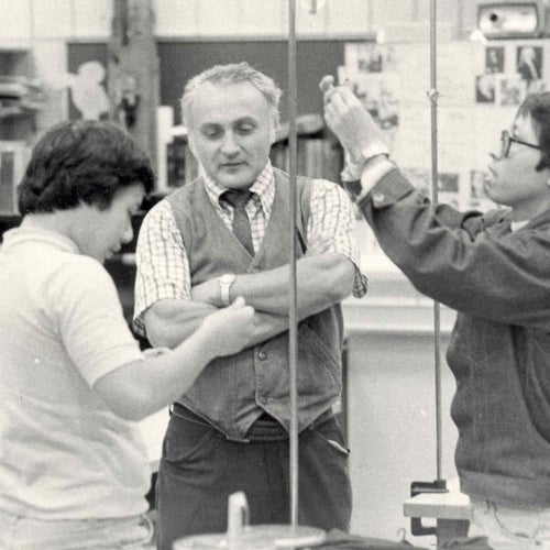 Old photo of the both the college and students