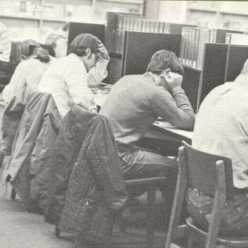 Old photo of the both the college and students